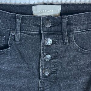 Everlane - Black/Ash Button-Up High Rise Skinny Jean - 26 Regular